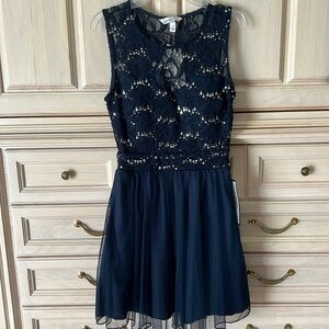 NWT sleeveless lace dress with sequin detail